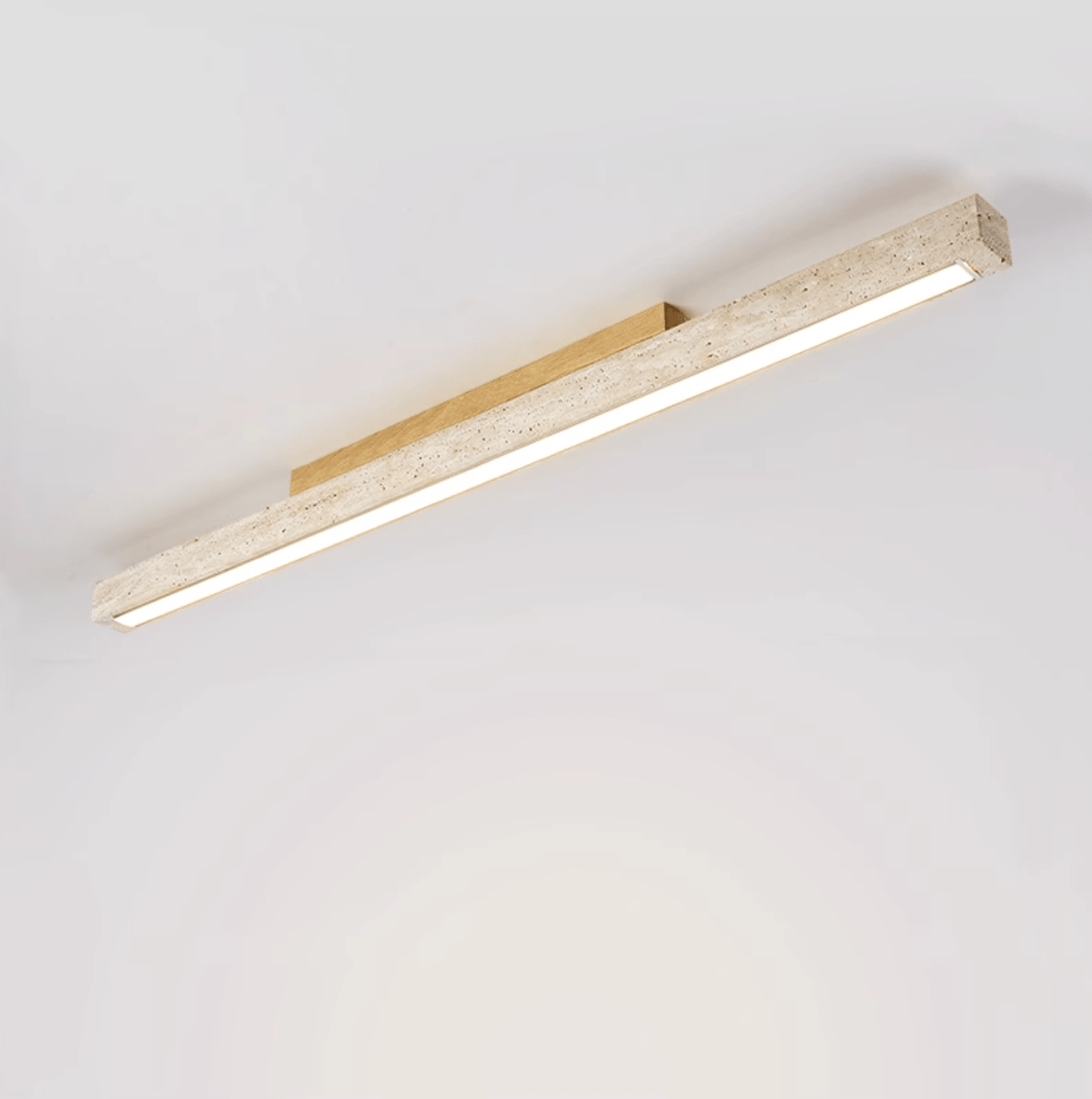 Valinian Minimalistische Deckenleuchte aus Travertin in linearer Form