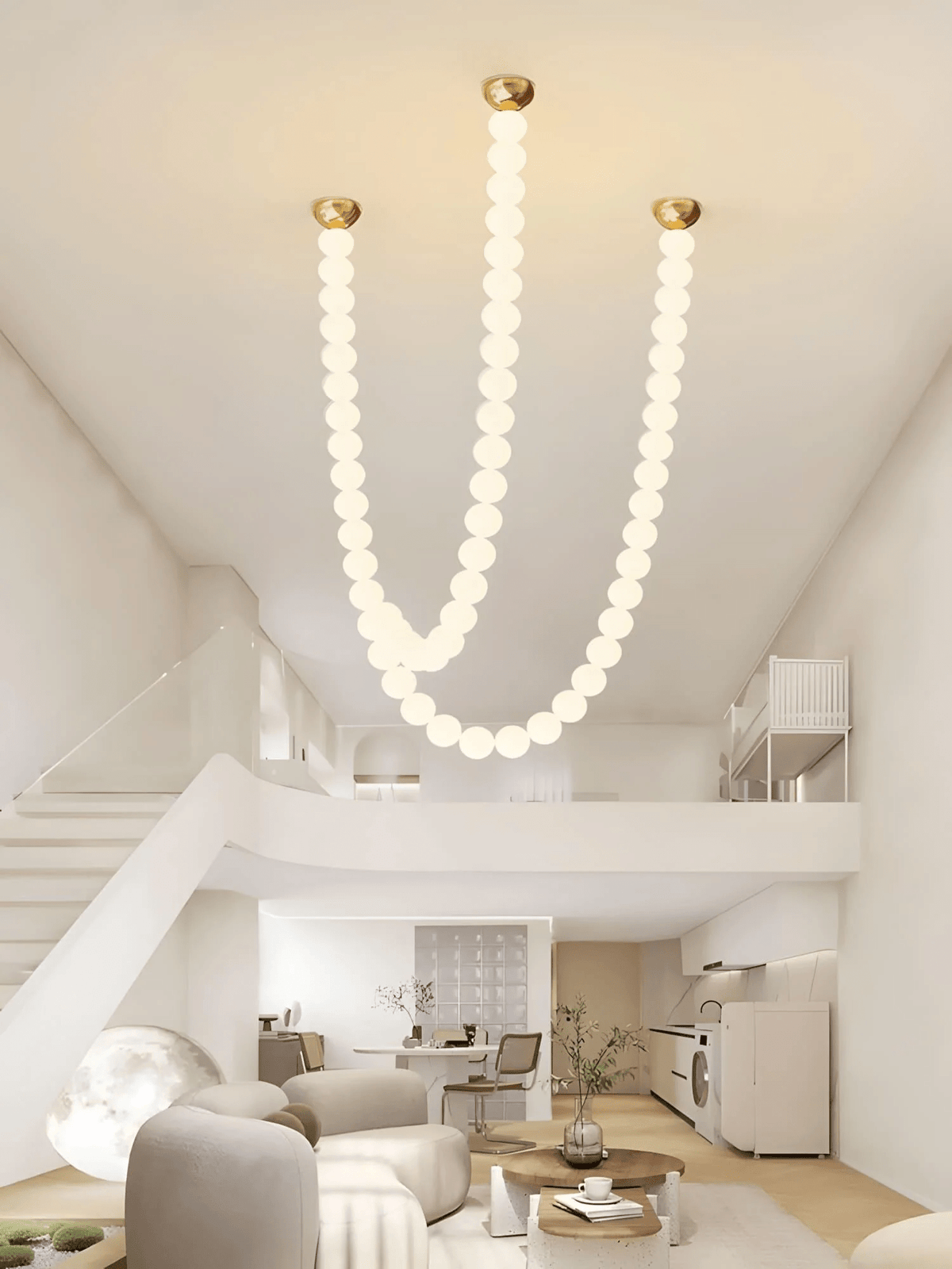 PearlCascade Kronleuchter aus Glas mit Kugeln