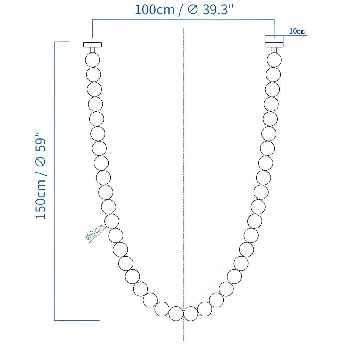 PearlCascade Kronleuchter aus Glas mit Kugeln