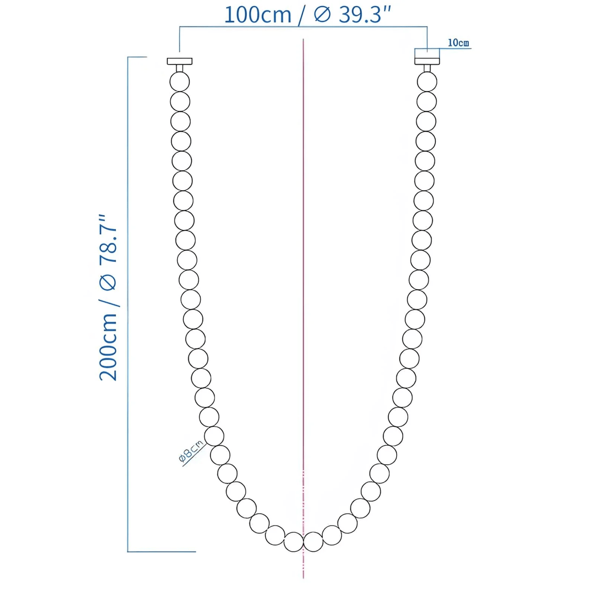 PearlCascade Kronleuchter aus Glas mit Kugeln