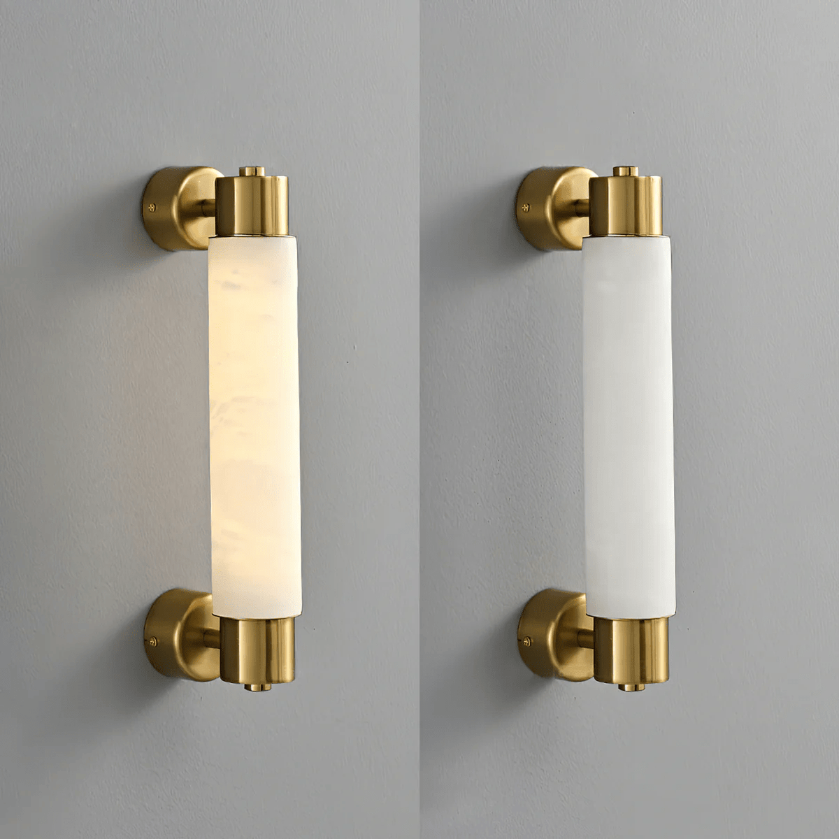 Ospix Wandleuchte aus Alabaster in Messing