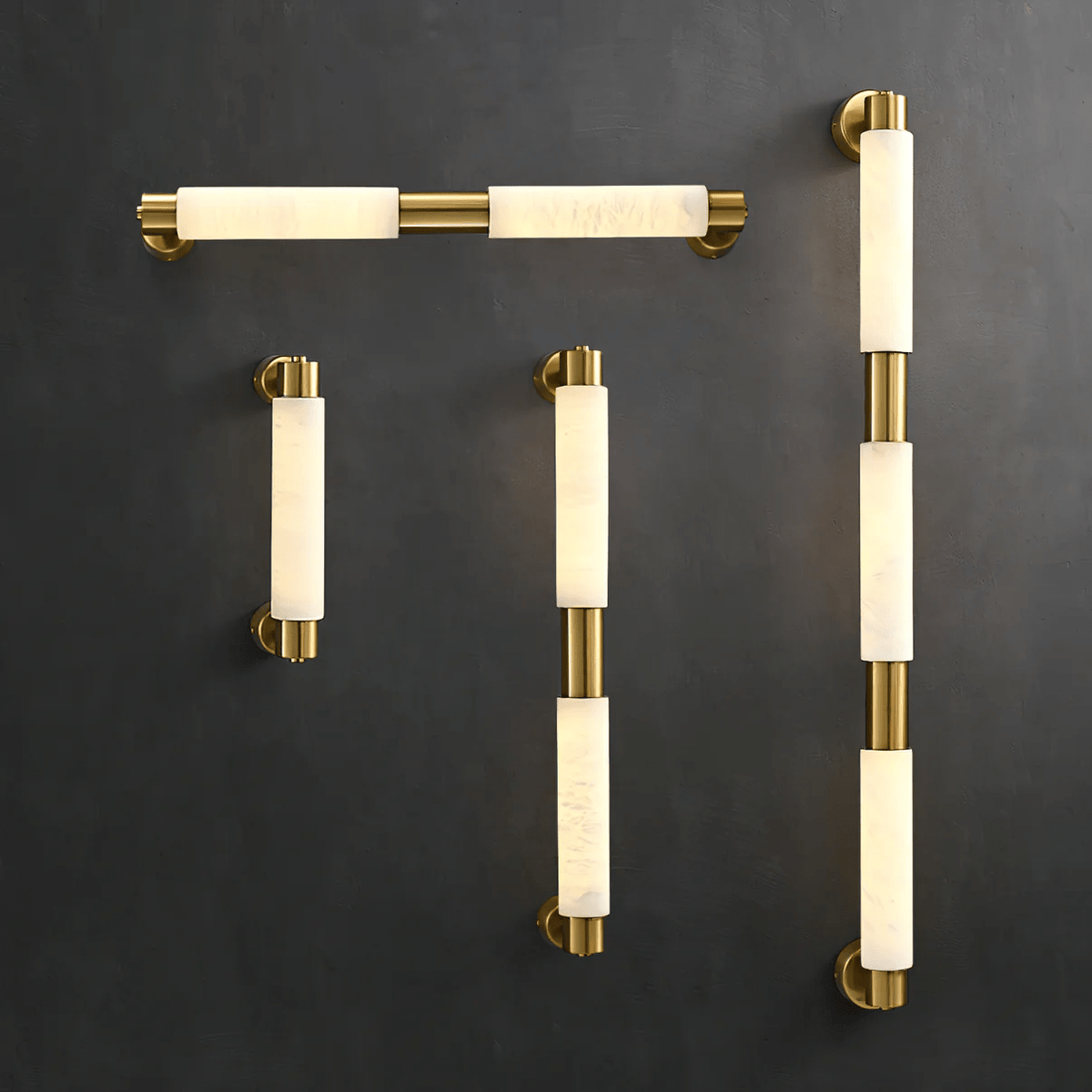 Ospix Wandleuchte aus Alabaster in Messing