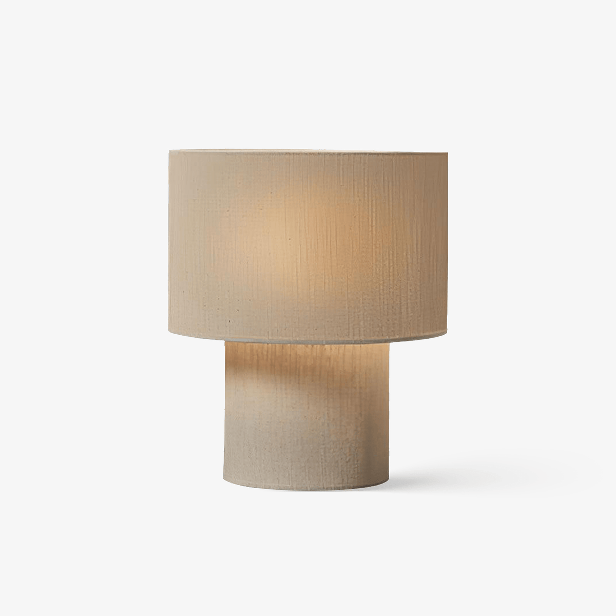 Kaleb Minimalistische Tischleuchte aus Stoff in Beige