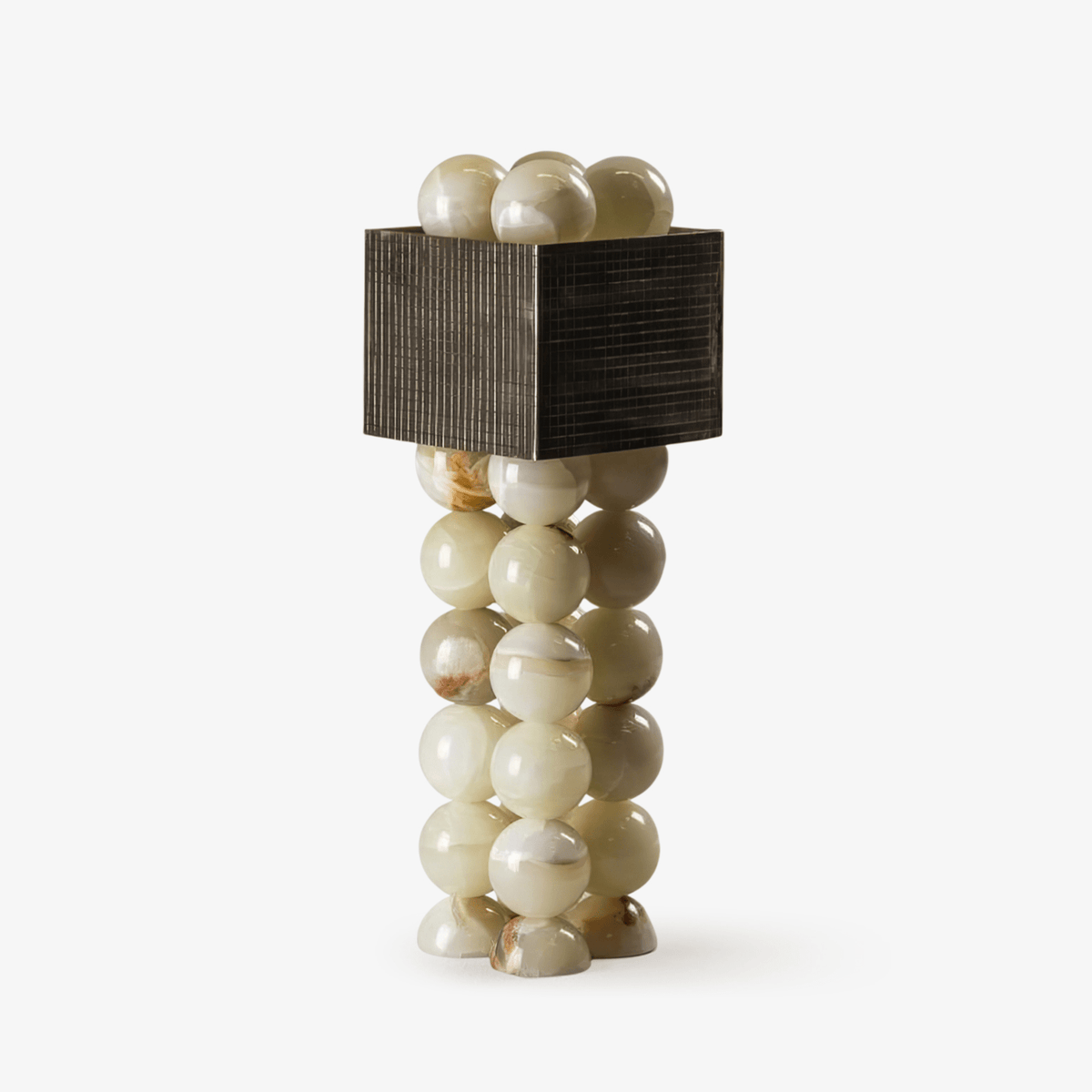 Lumaniella zeitgenössische Jade-Tischleuchte in Bronze