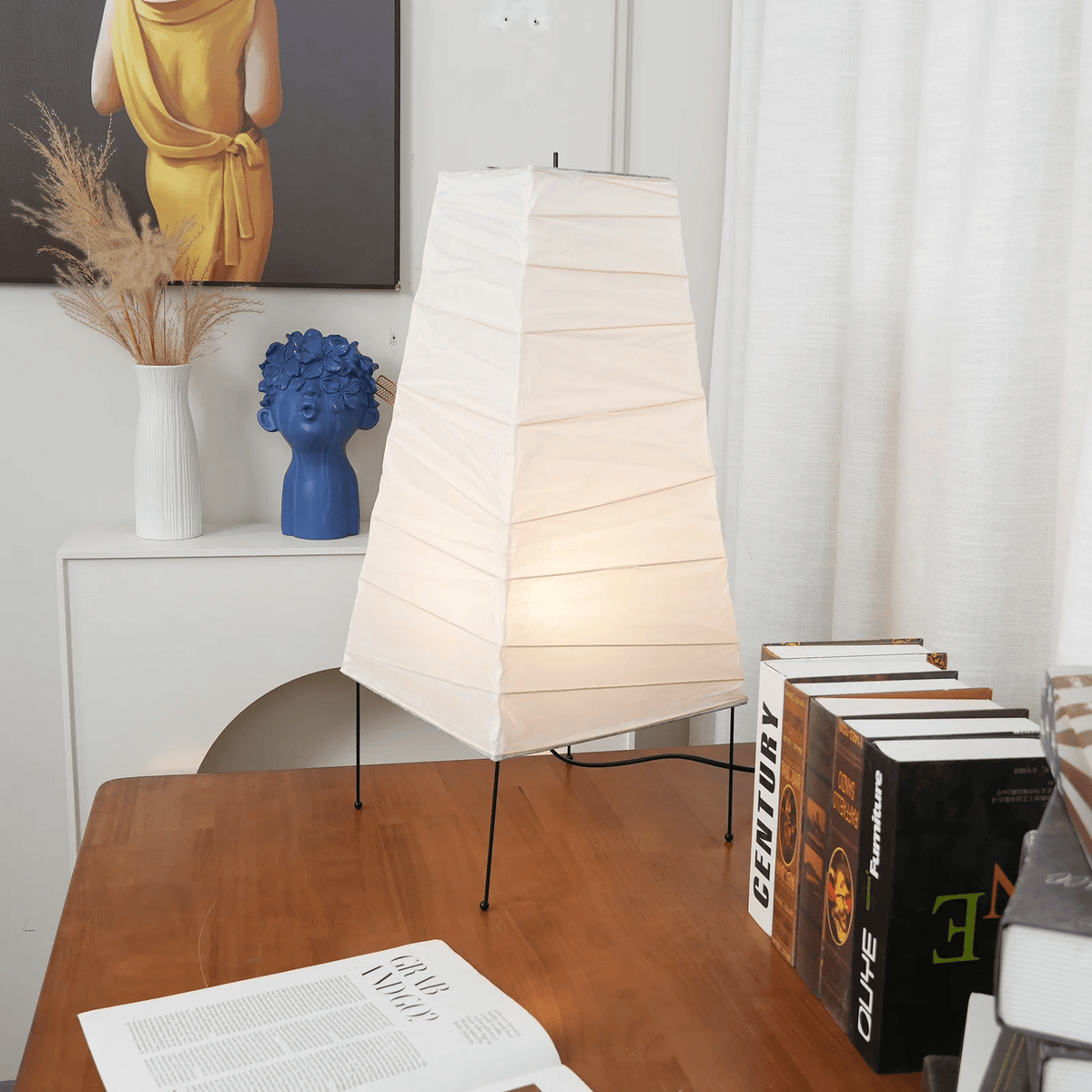 Piaaraya Minimalistische Tischleuchte aus Papier