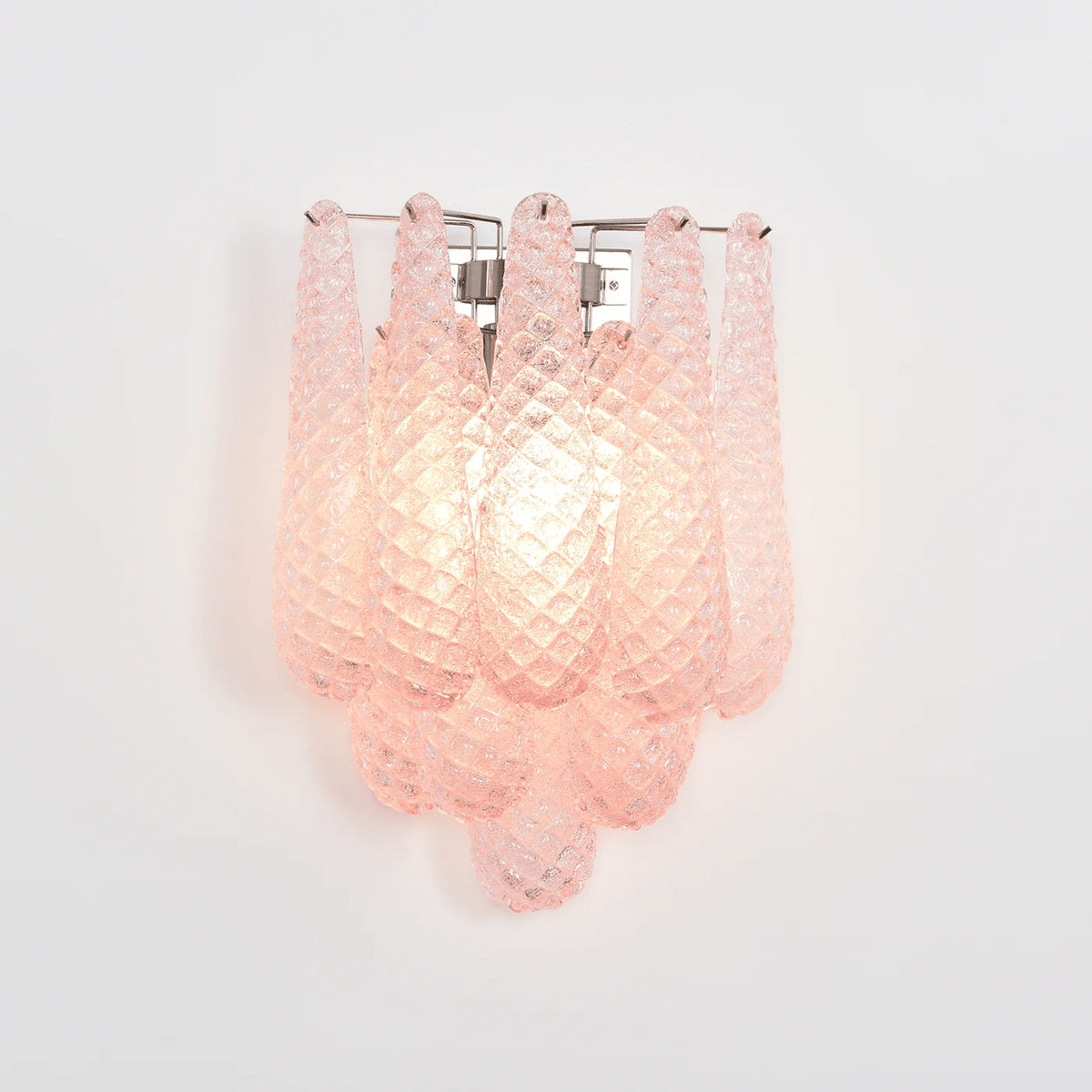 Liorelaria Wandleuchte Pink Tränenform-Glas Florale Kunst