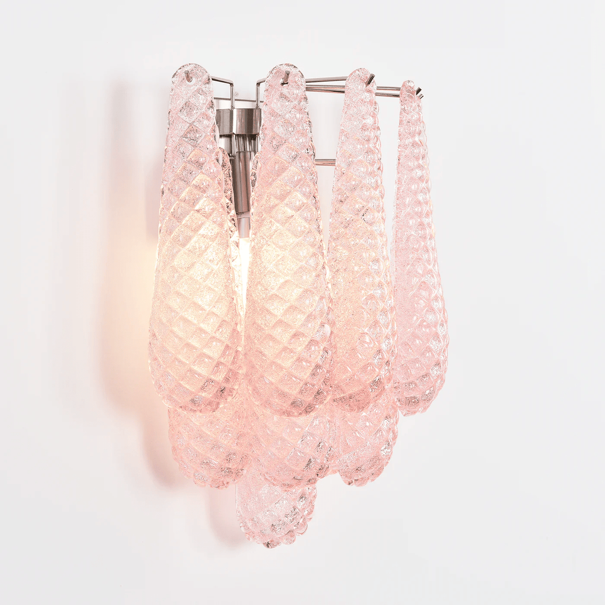 Liorelaria Wandleuchte Pink Tränenform-Glas Florale Kunst