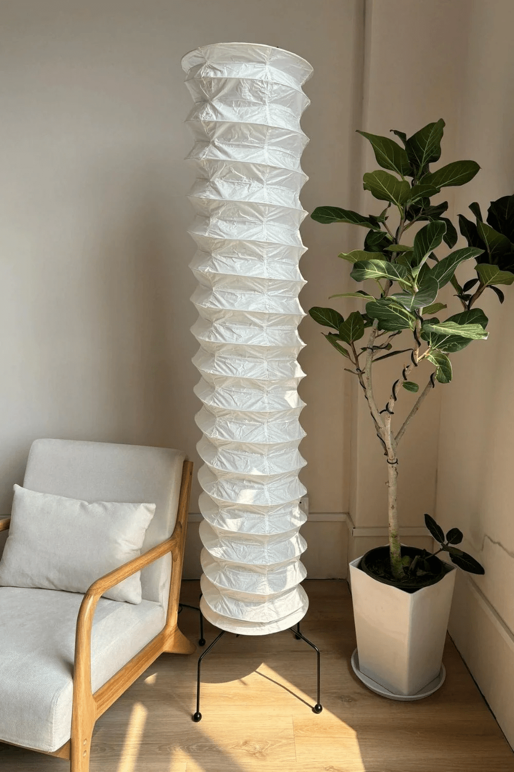 Soraine Minimalistische Stehleuchte aus Reis Papier