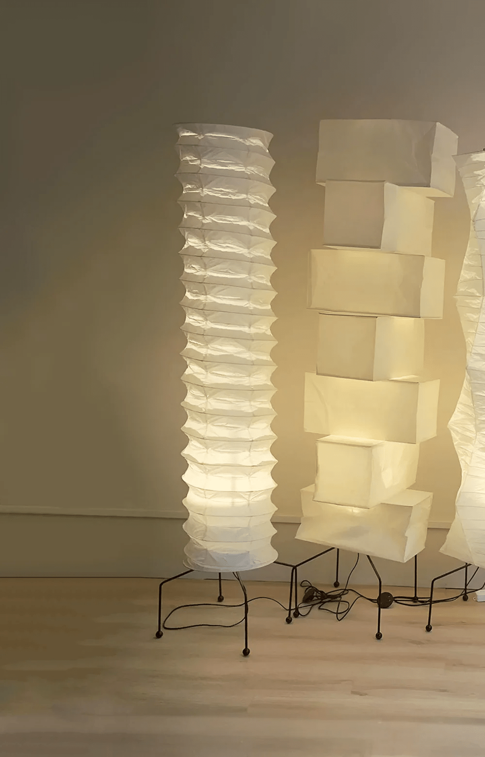 Soraine Minimalistische Stehleuchte aus Reis Papier