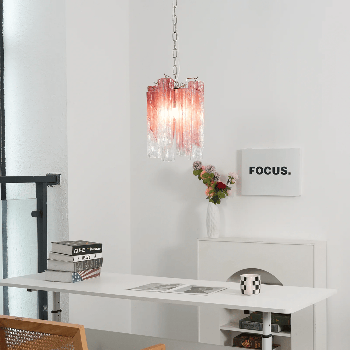 Lioroella Kronleuchter Pink Gradient Murano-Glas