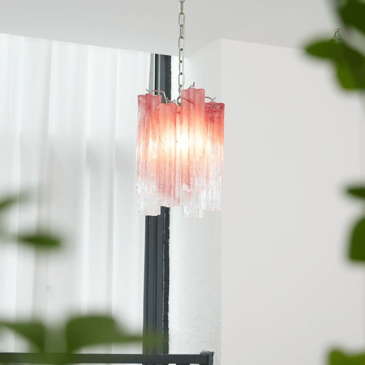 Lioroella Kronleuchter Pink Gradient Murano-Glas