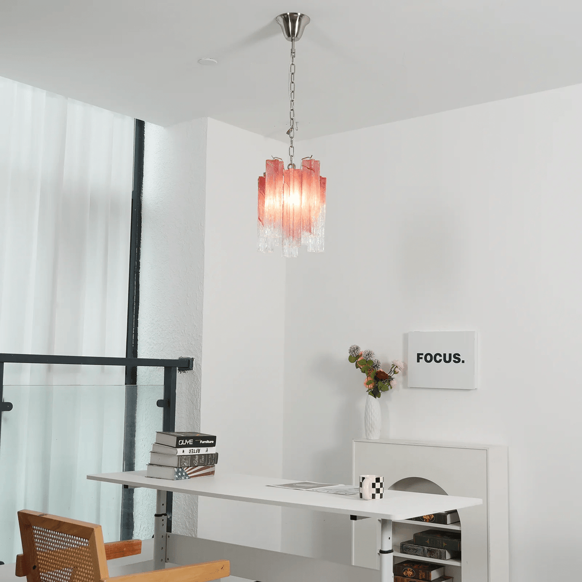 Lioroella Kronleuchter Pink Gradient Murano-Glas