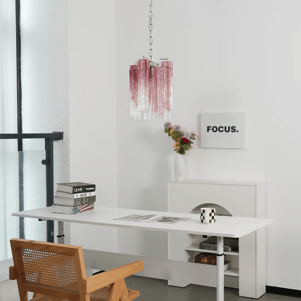 Lioroella Kronleuchter Pink Gradient Murano-Glas