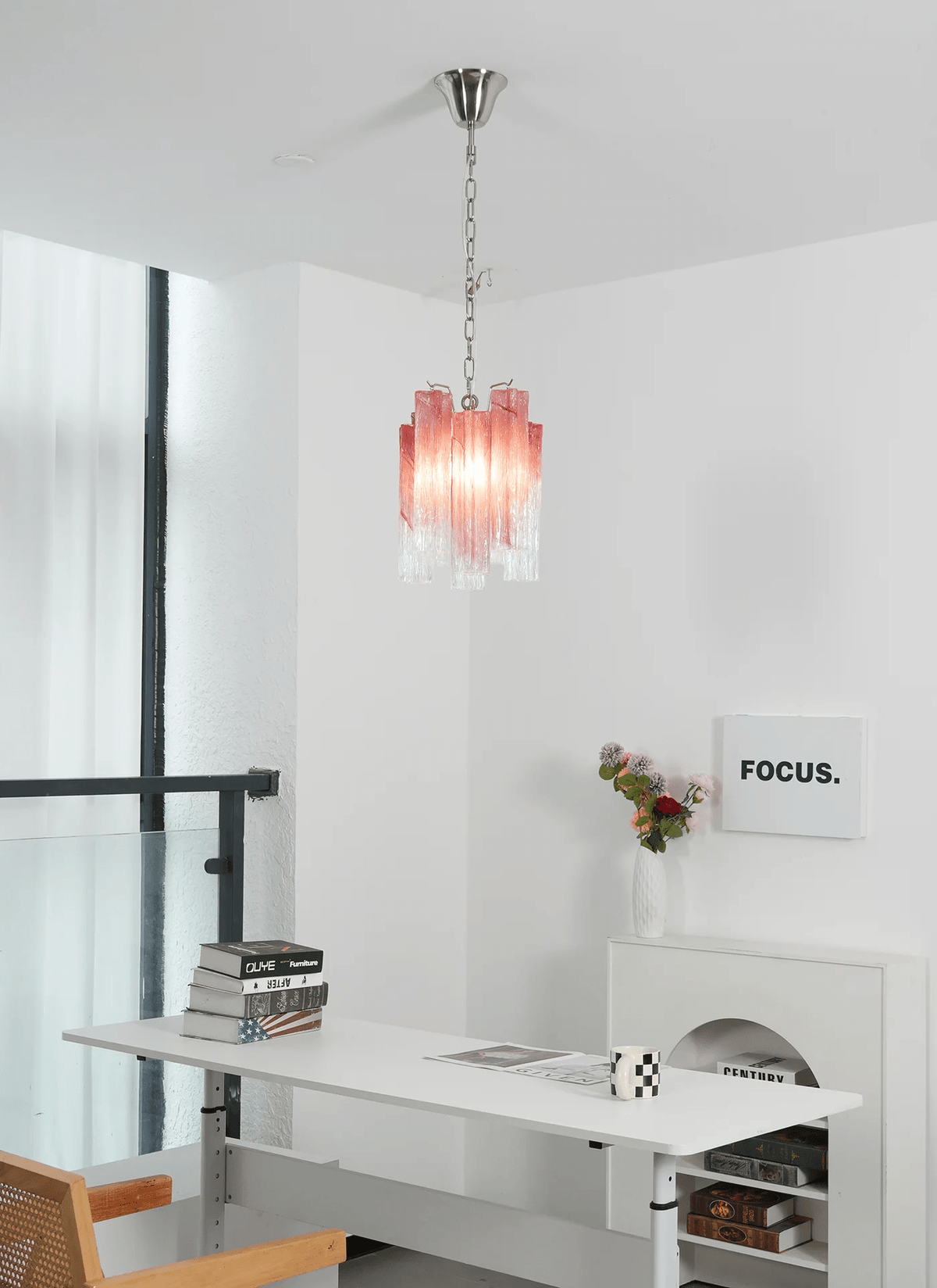 Lioroella Kronleuchter Pink Gradient Murano-Glas