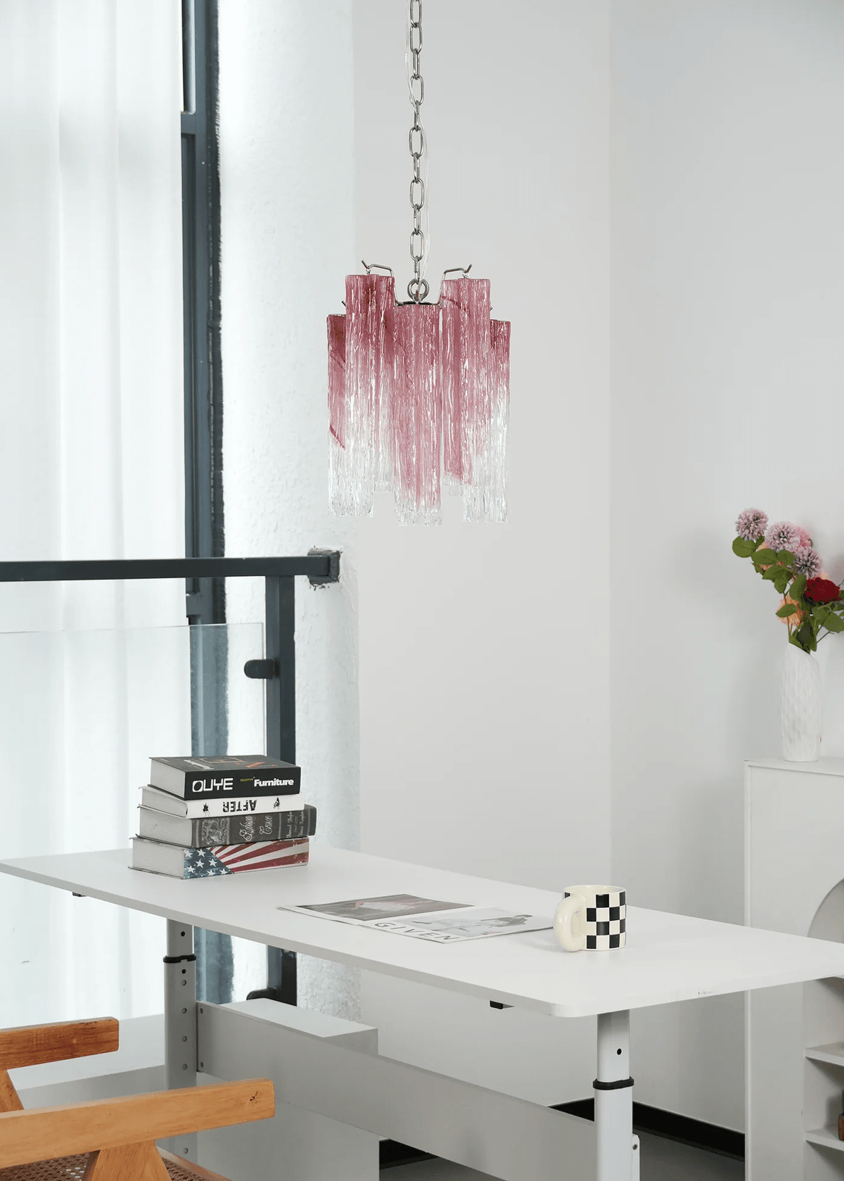Lioroella Kronleuchter Pink Gradient Murano-Glas