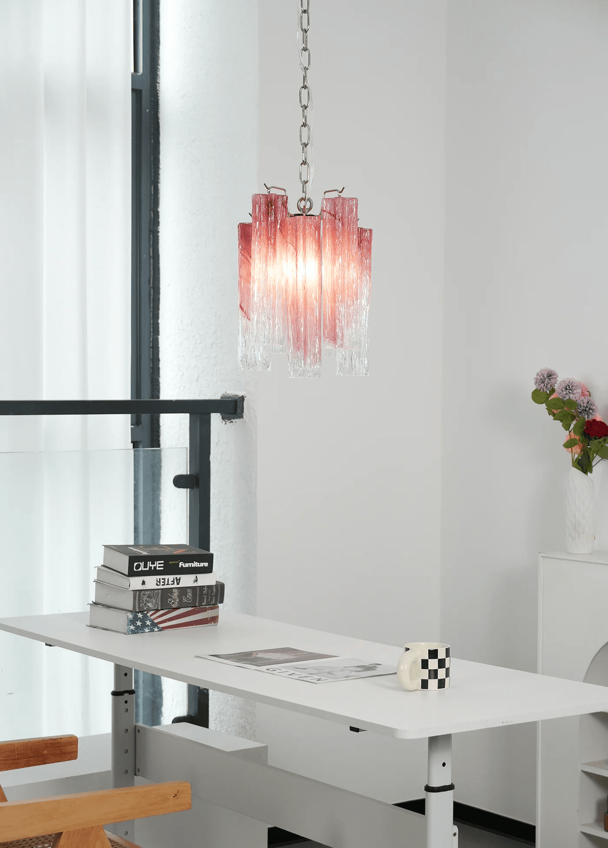 Lioroella Kronleuchter Pink Gradient Murano-Glas