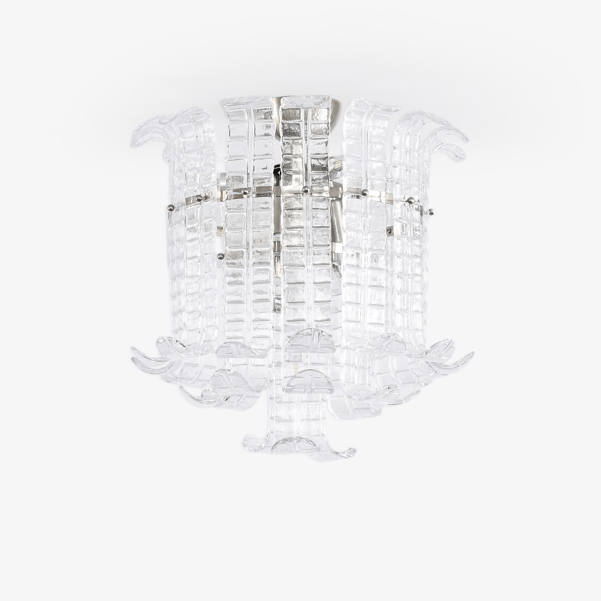 Lioreleria Deckenleuchte Transparent Murano-Glas flache Deckenleuchte