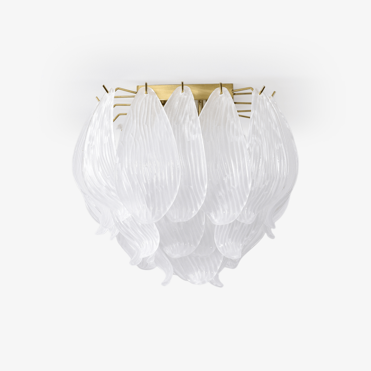 Liorivina Deckenleuchte Murano Petal Hand-geblasenes Glas flache Deckenleuchte