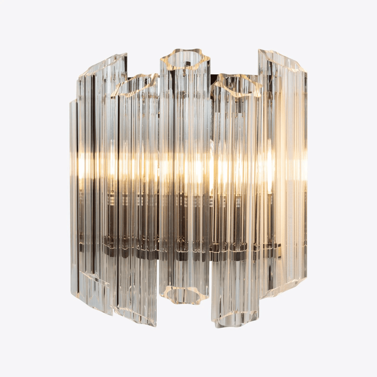 Celalaria Wandleuchte Transparent Murano-Glasröhren Kaskade