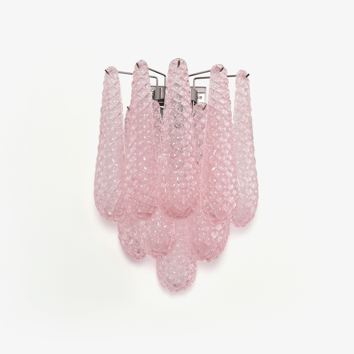 Liorelaria Wandleuchte Pink Tränenform-Glas Florale Kunst
