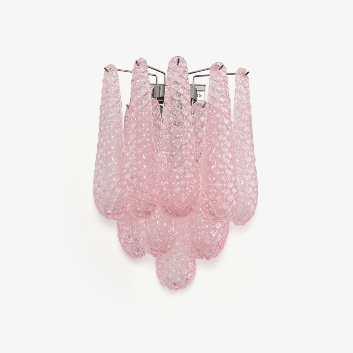 Liorelaria Wandleuchte Pink Tränenform-Glas Florale Kunst