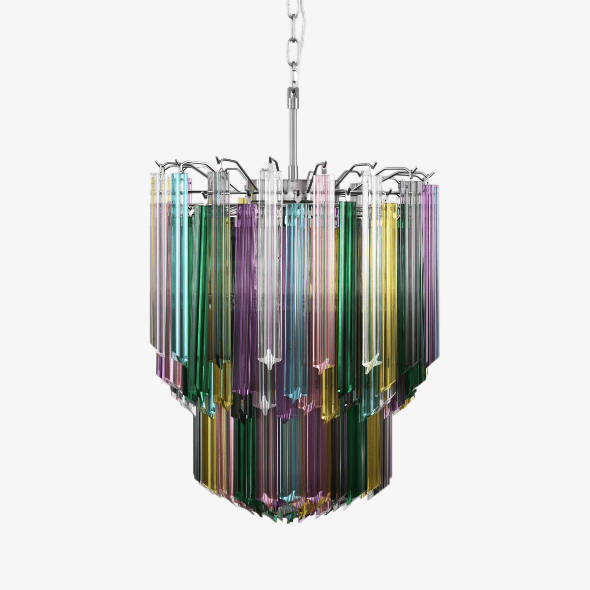 Celorelle Kronleuchter aus Murano-Glas in Mehrfarbigem Prismen-Design