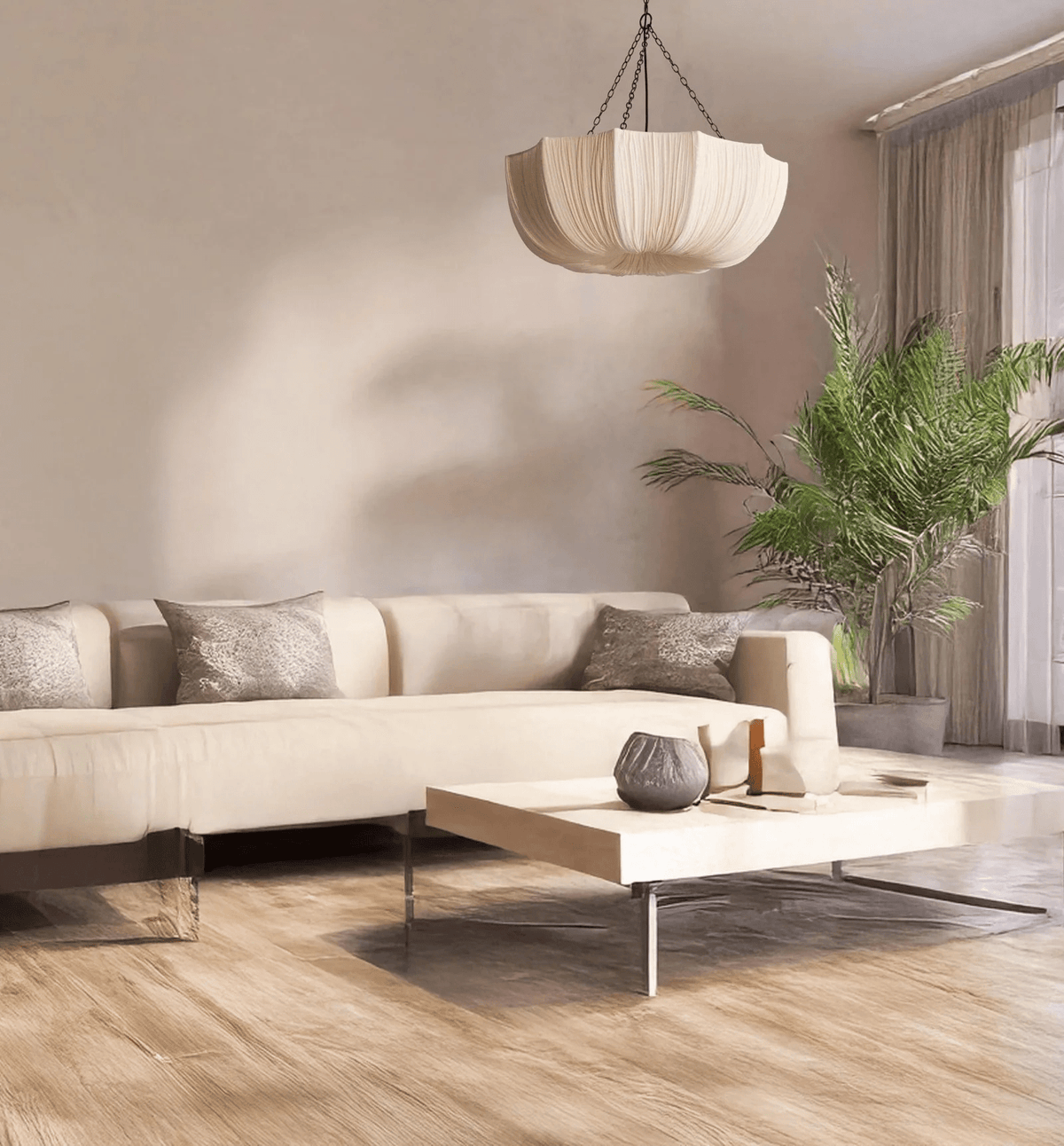 Hopty Vintage-Stoff-Pendelleuchte
