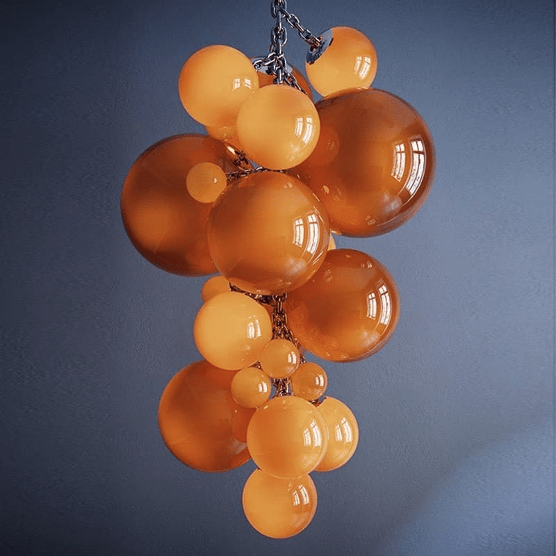 Blixo Kronleuchter Murano-Glas Traubenform Kunst Art Deco