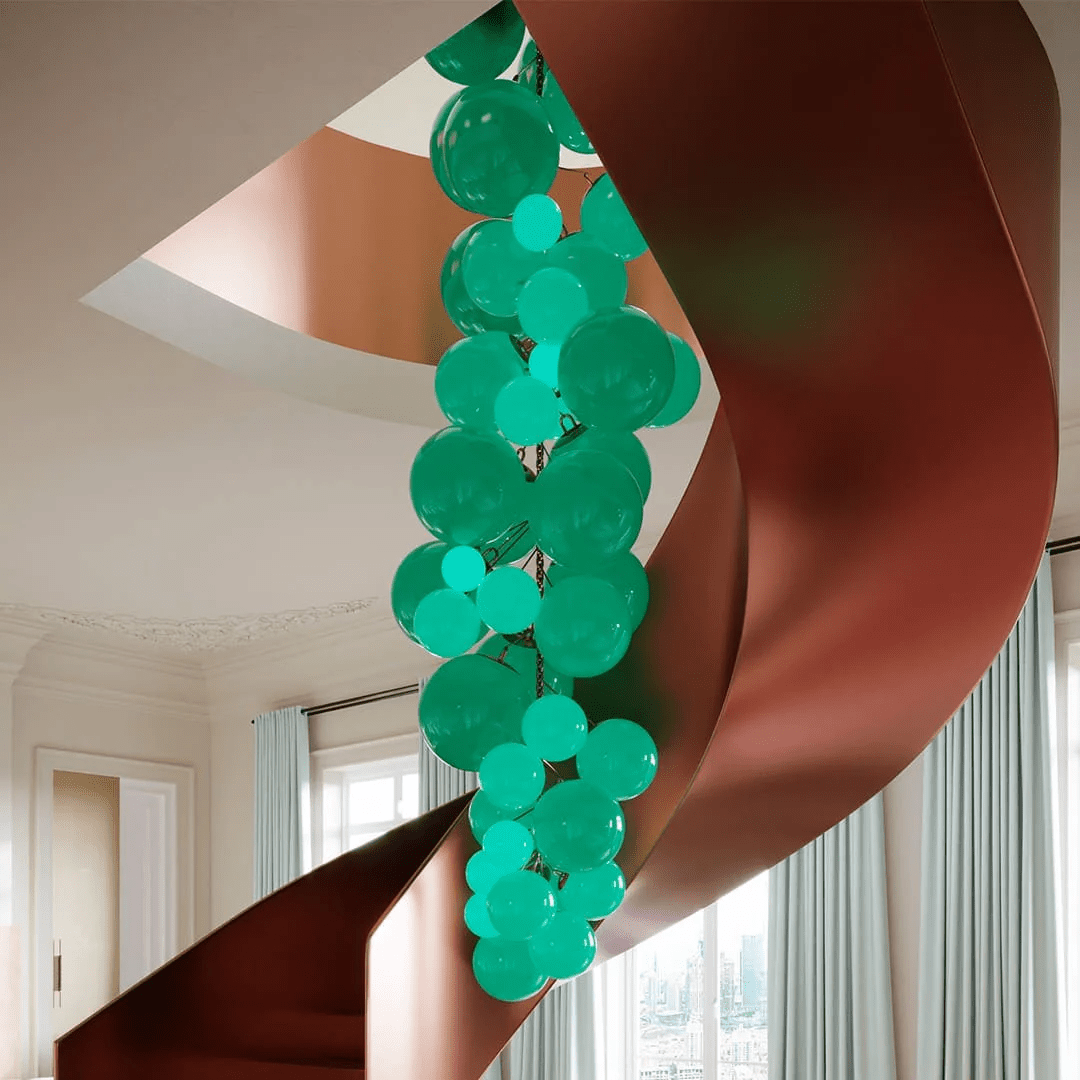 Blixo Kronleuchter Murano-Glas Traubenform Kunst Art Deco