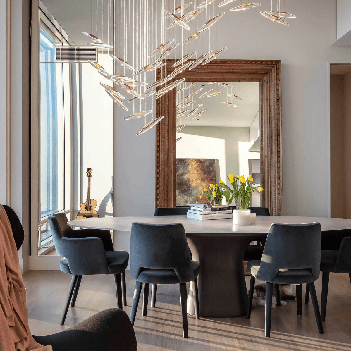 Hylor luxuriöser Kronleuchter aus Glas mit Moonlight Whispers