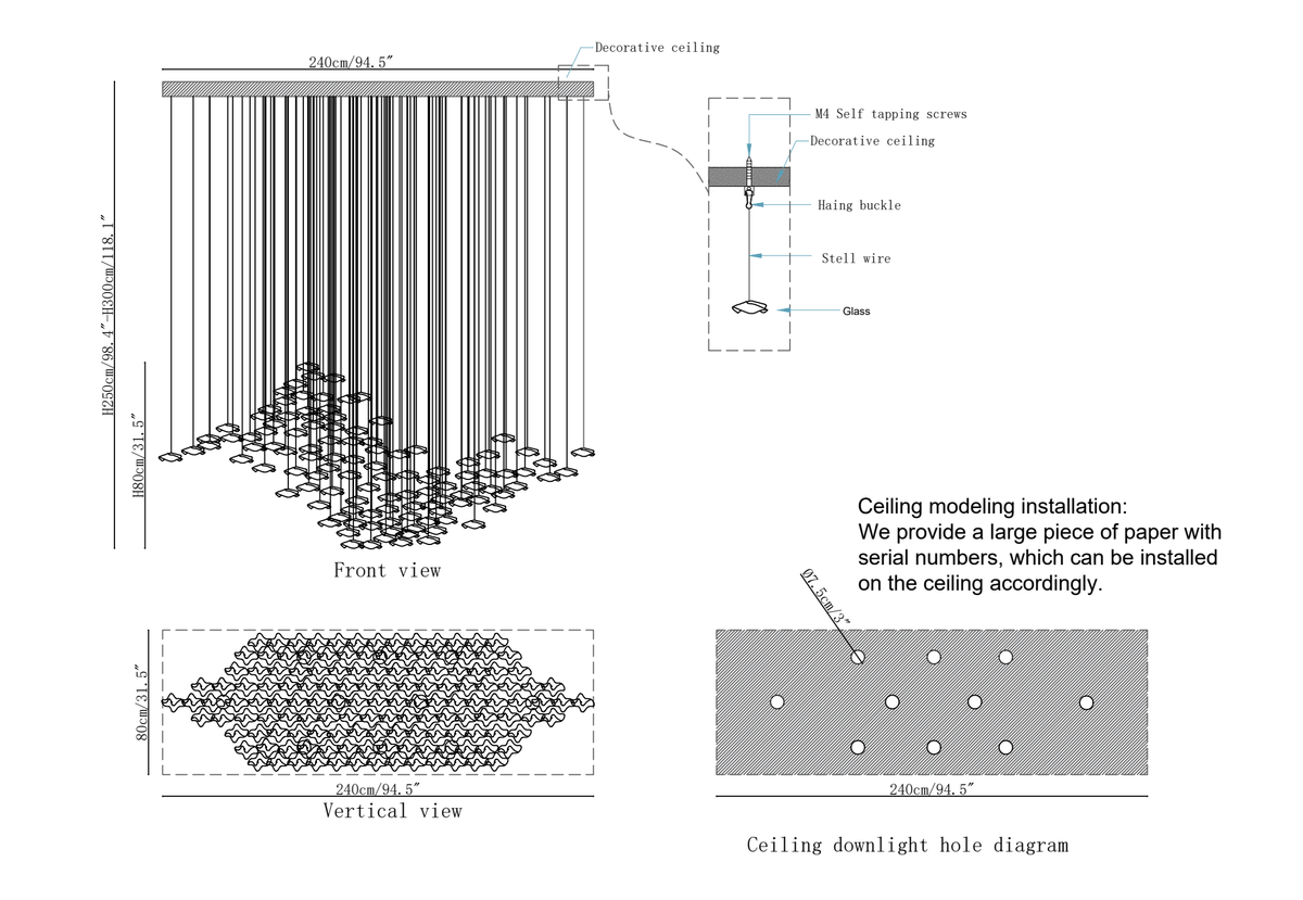 Velaise luxuriöse Pendelleuchte aus Glas mit Wellen-Motiv