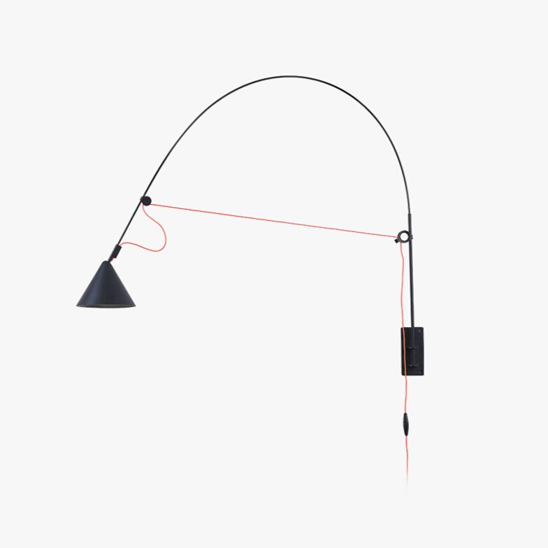 Noraette Wandleuchte Arc Struktur mit Kegel-Lampenschirm minimalistisch