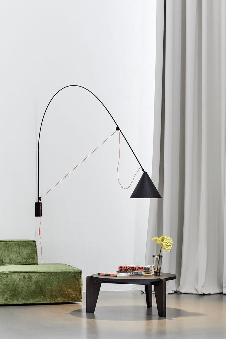 Noraette Wandleuchte Arc Struktur mit Kegel-Lampenschirm minimalistisch