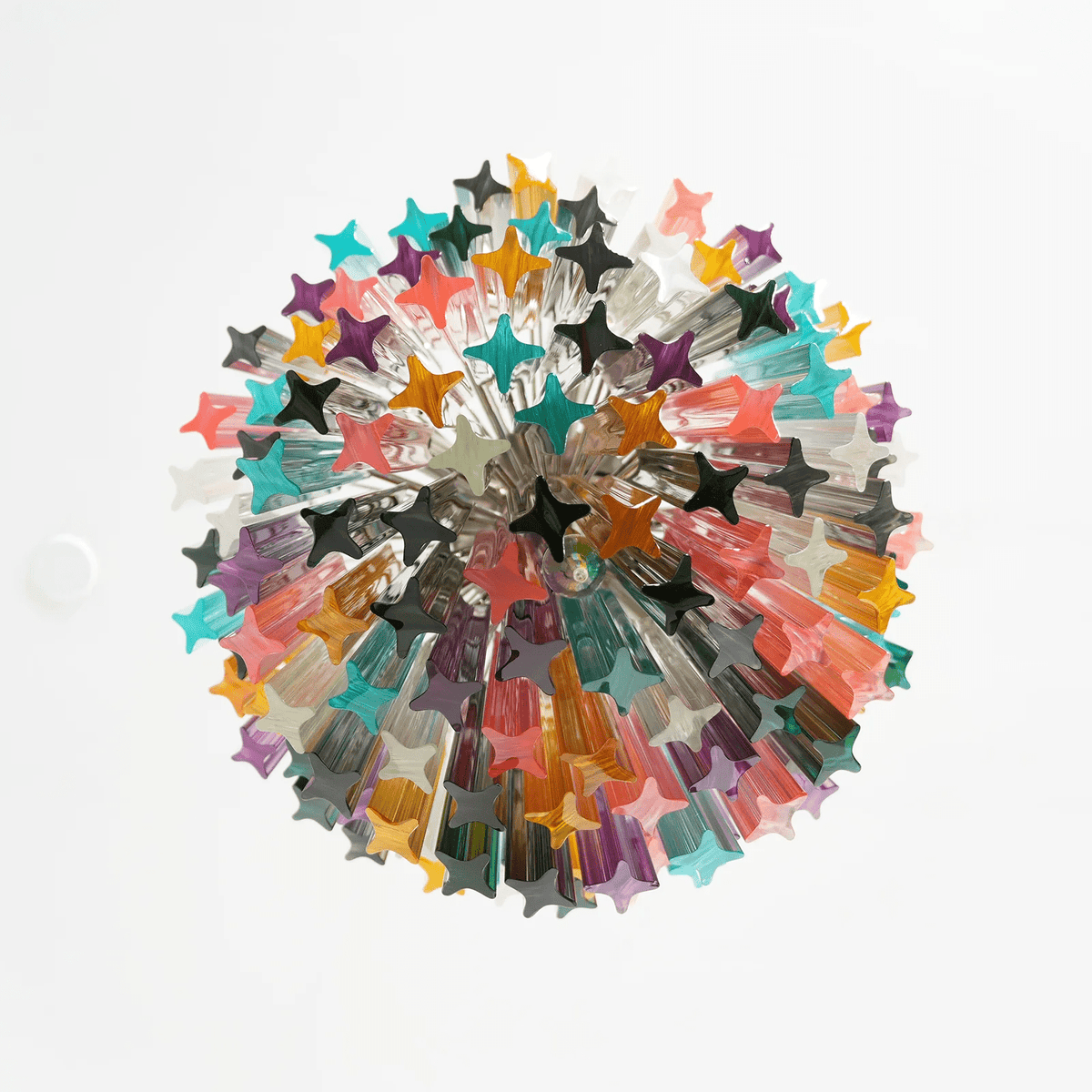 Celorelle Kronleuchter aus Murano-Glas in Mehrfarbigem Prismen-Design