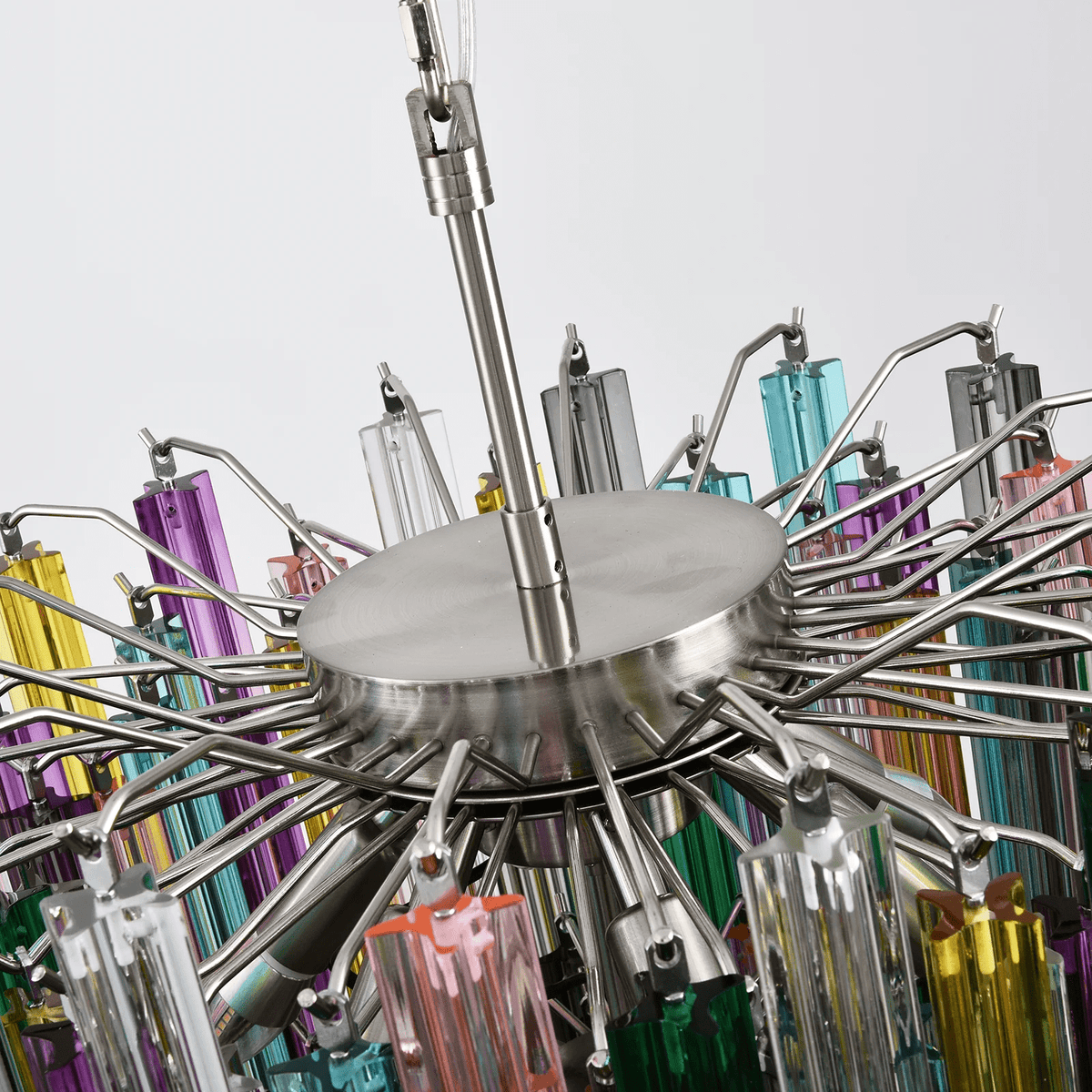 Celorelle Kronleuchter aus Murano-Glas in Mehrfarbigem Prismen-Design