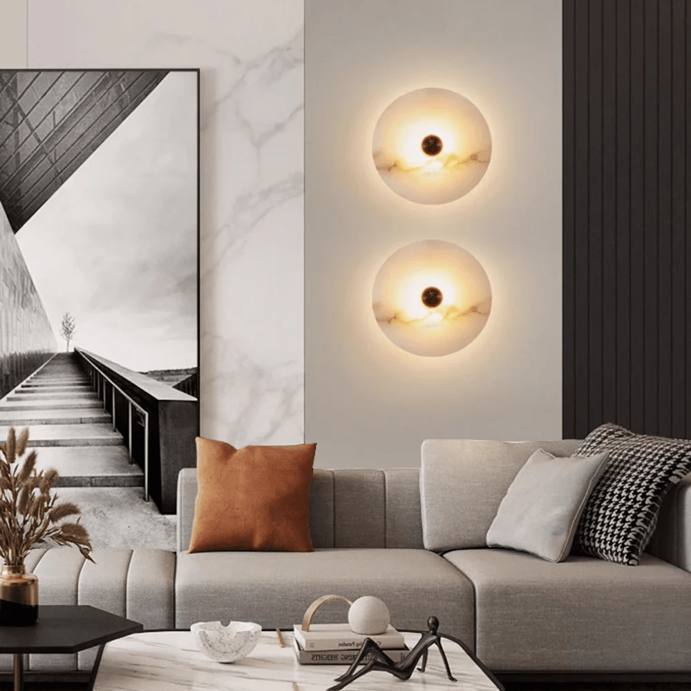 Albireria Minimalistische Alabaster-Deckenleuchte