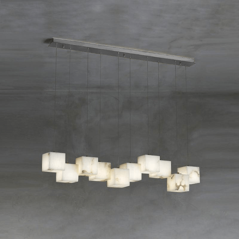 Develo Kronleuchter Minimalistische Alabaster-Pendelleuchte in linearer Form