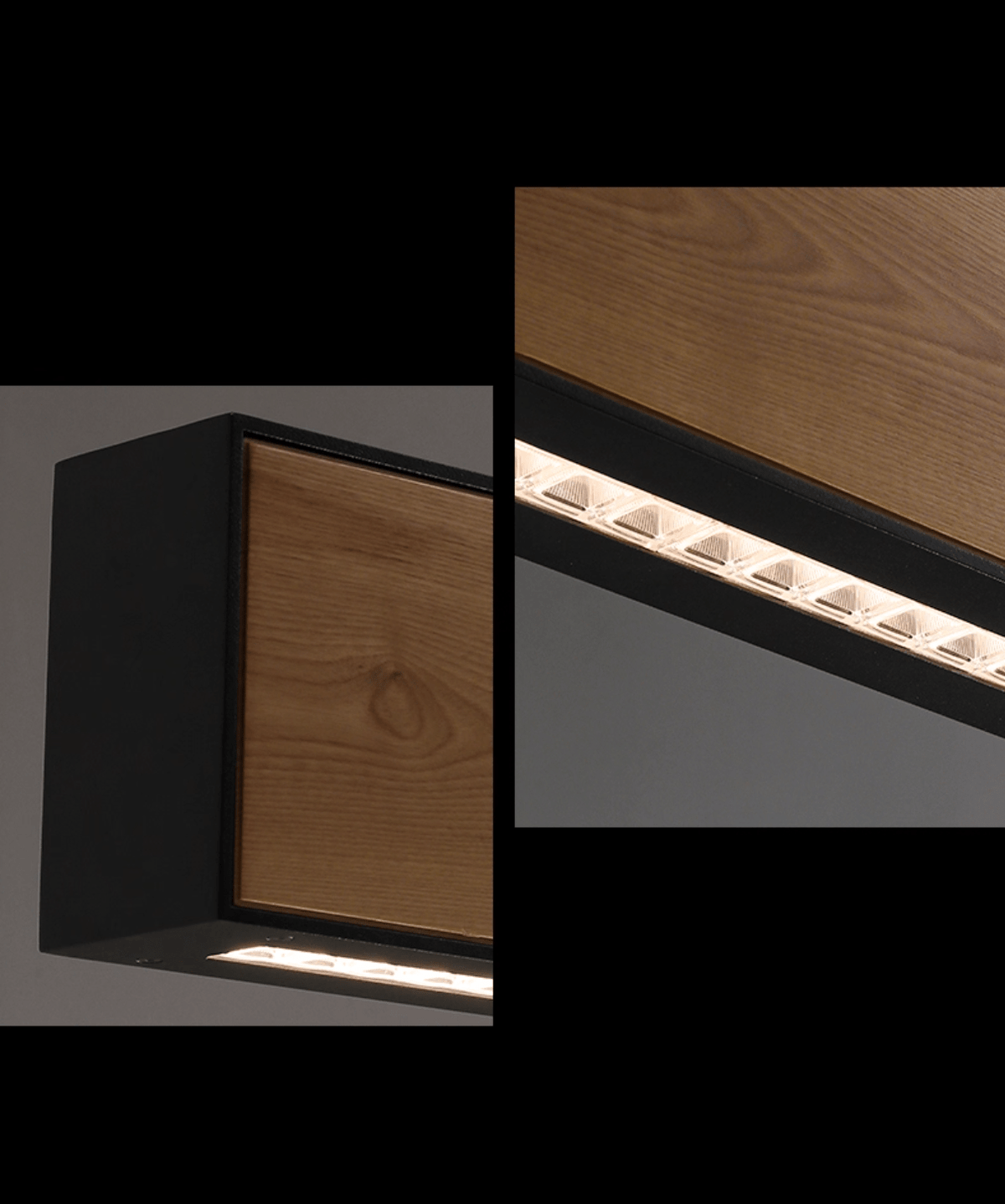 Elvorora Pendelleuchte Holz Linear LED Edelstein