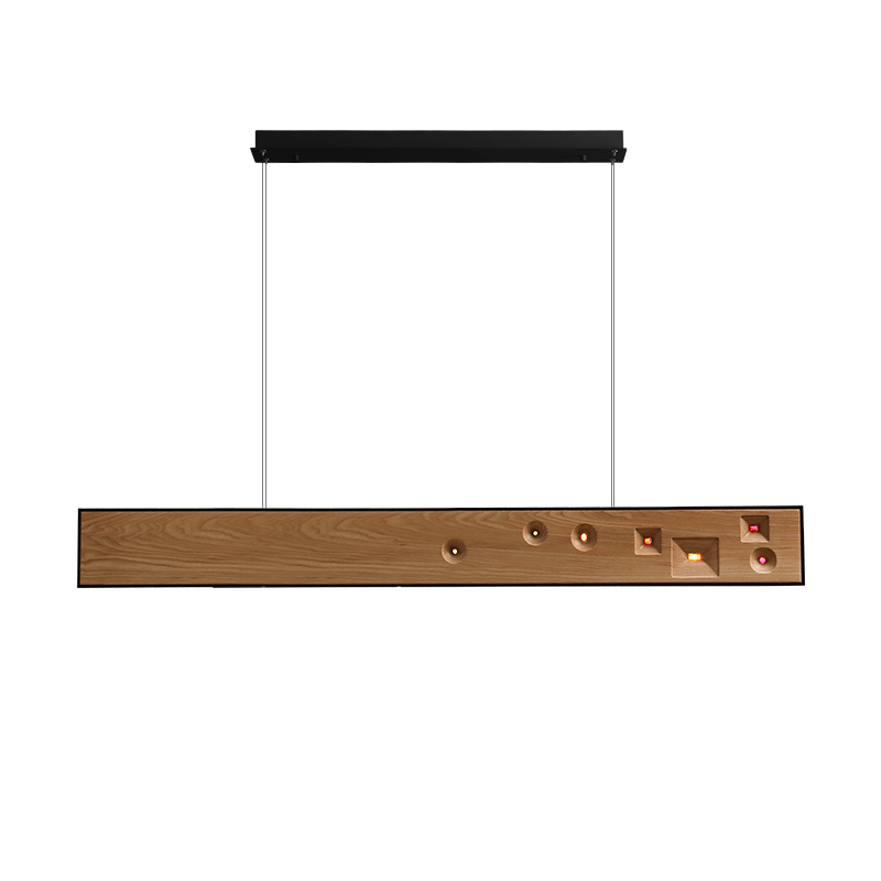 Elvorora Pendelleuchte Holz Linear LED Edelstein
