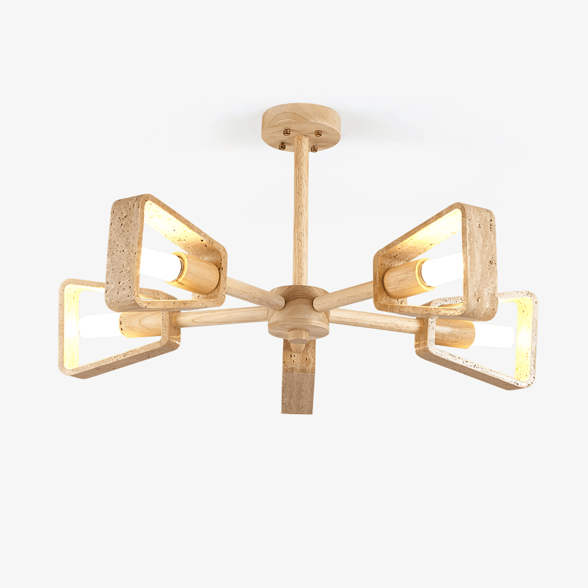 Hedra Travertin Geometrischer Kronleuchter