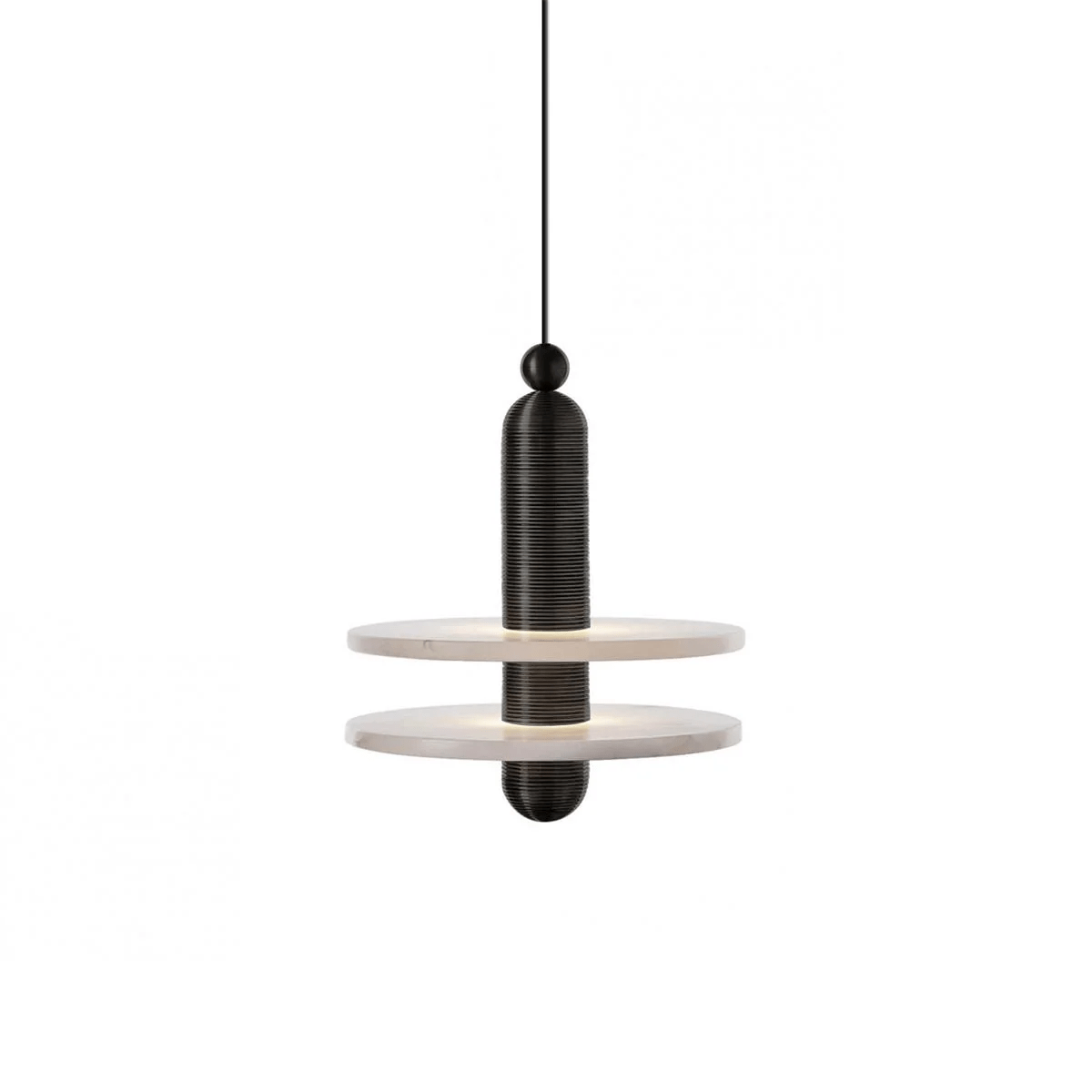Avenirina gebürstetes Messing Alabaster Pendelleuchte