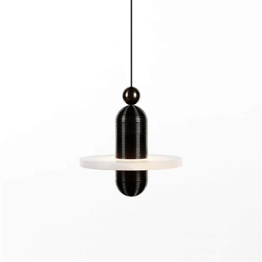 Avenirina gebürstetes Messing Alabaster Pendelleuchte