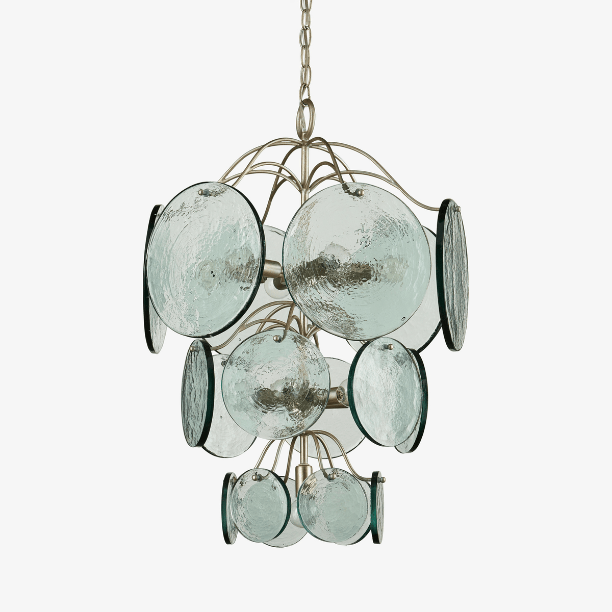 Celeora Kronleuchter Rovigo aus recyceltem Glas mit fließendem Design