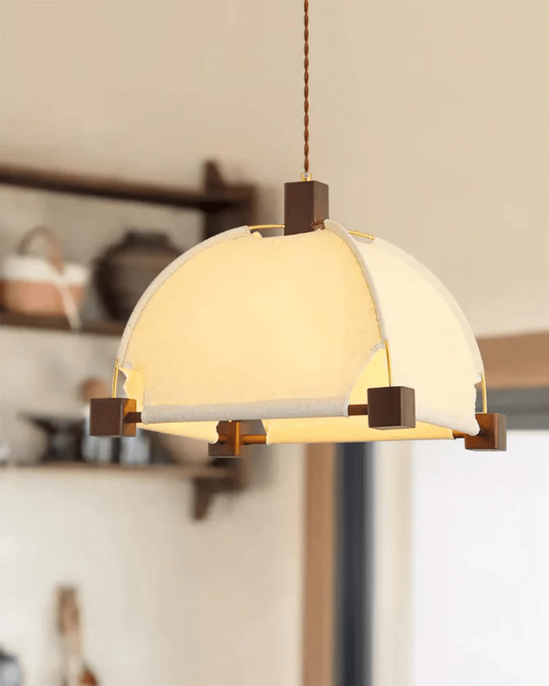 Elvoenne Vintage Pendelleuchte aus Holz