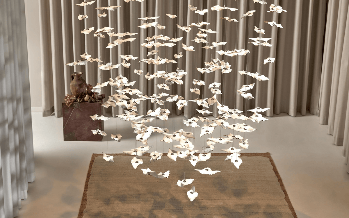 Folia Kronleuchter aus Blatt-Form in verdrillter Skulptur