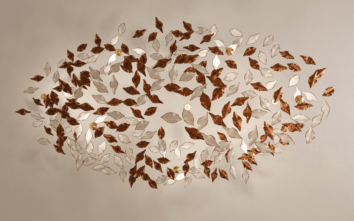 Folia Kronleuchter aus Blatt-Form in verdrillter Skulptur