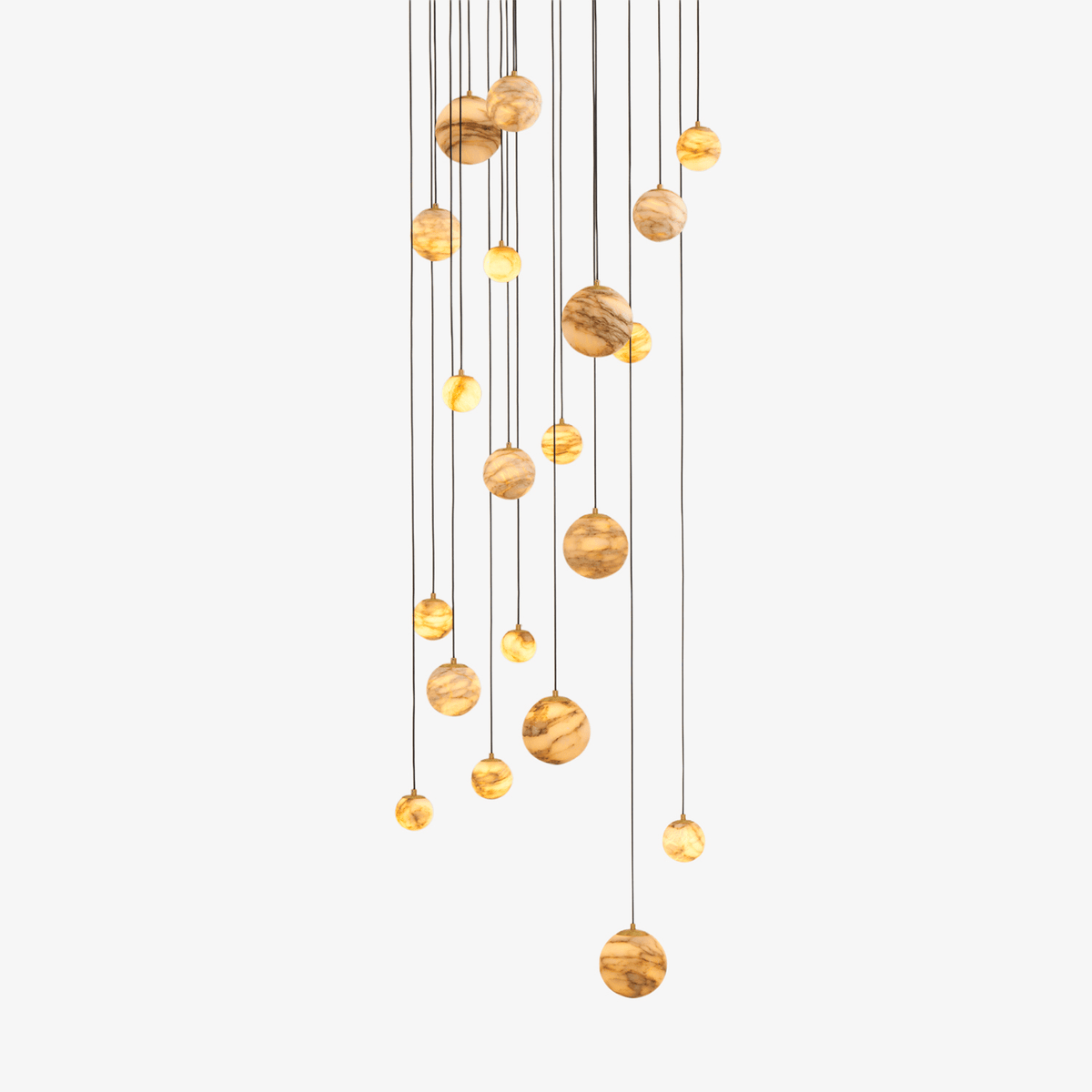 LUX Alabaster-Kronleuchter Cluster Treppenhaus