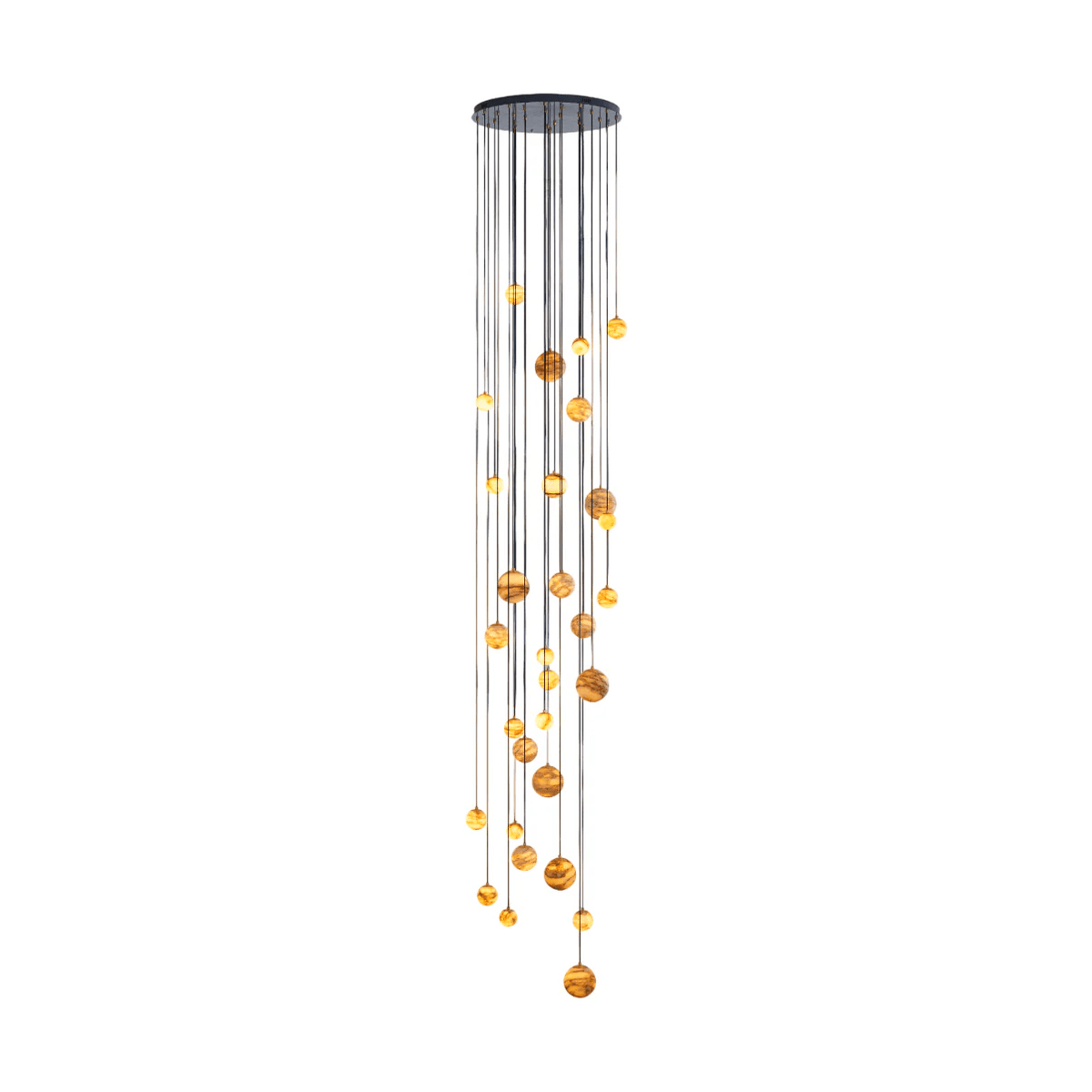 LUX Alabaster-Kronleuchter Cluster Treppenhaus