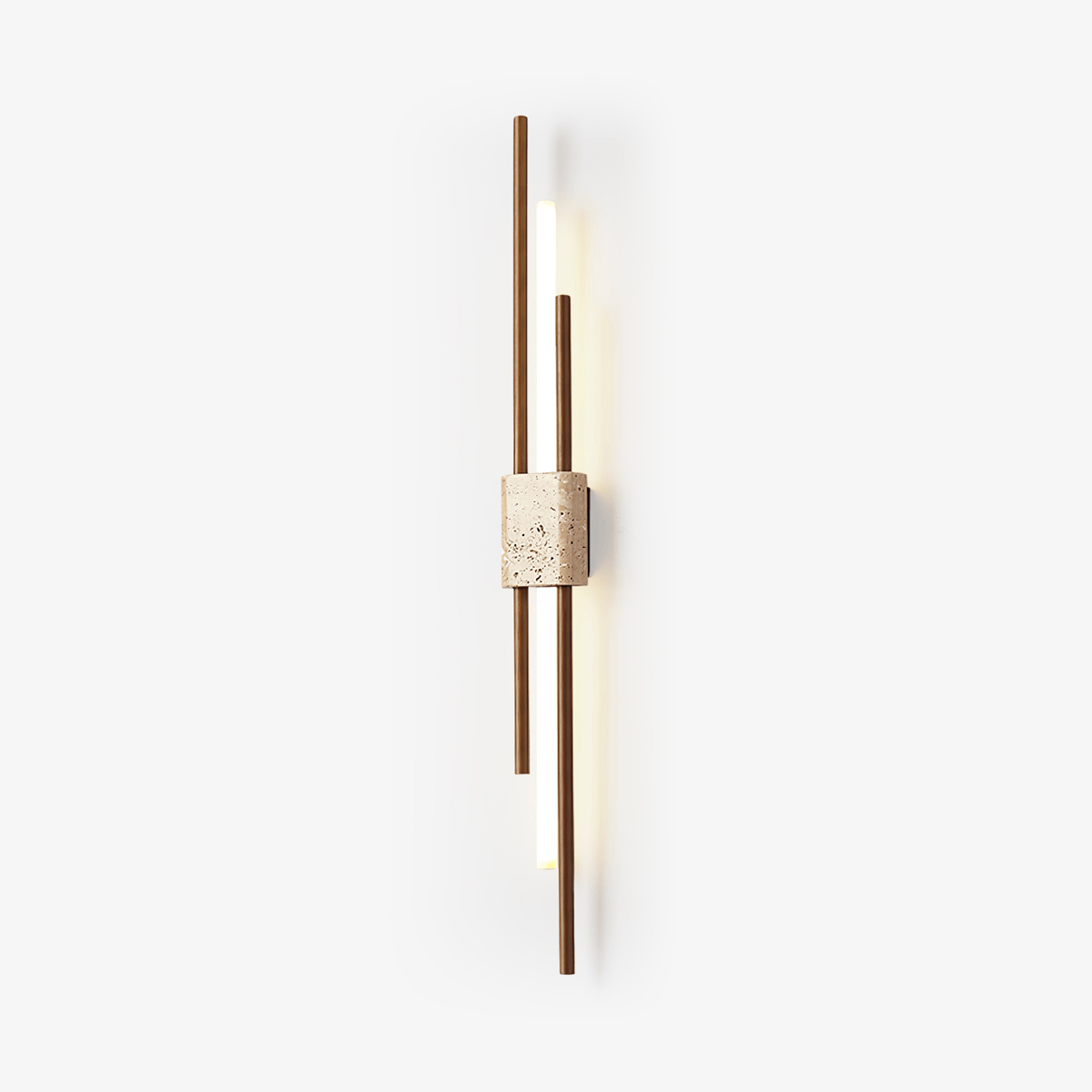 Eden Terra Travertine Wandleuchte aus Walnuss