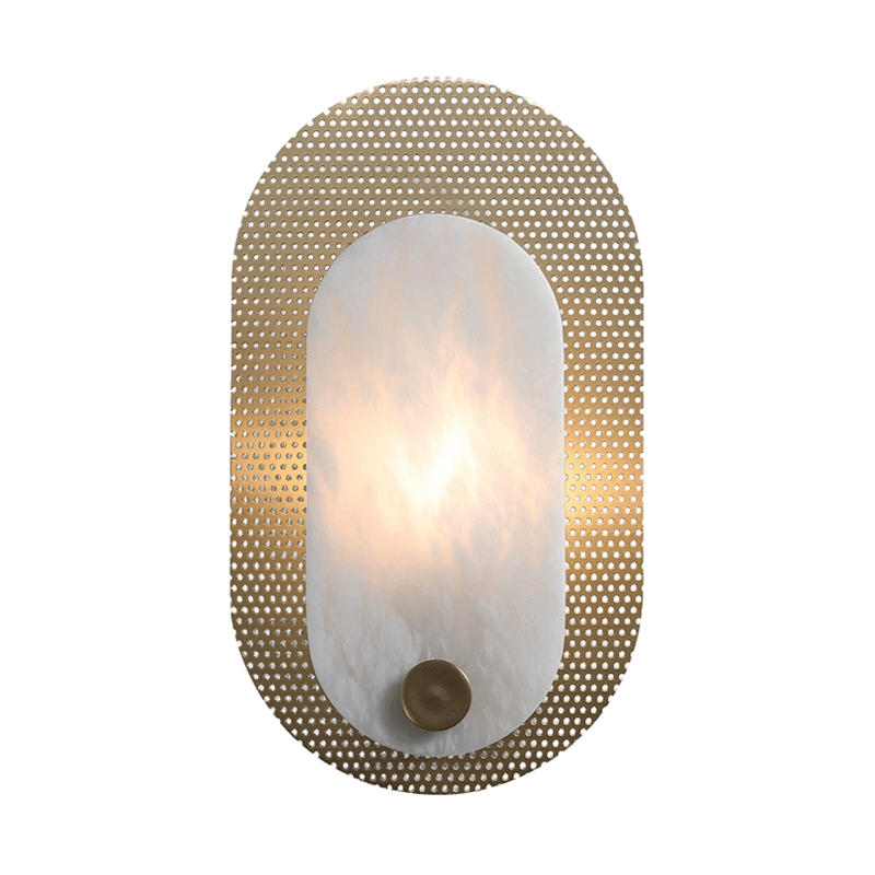 Perforated Oval Alabaster Wandleuchte